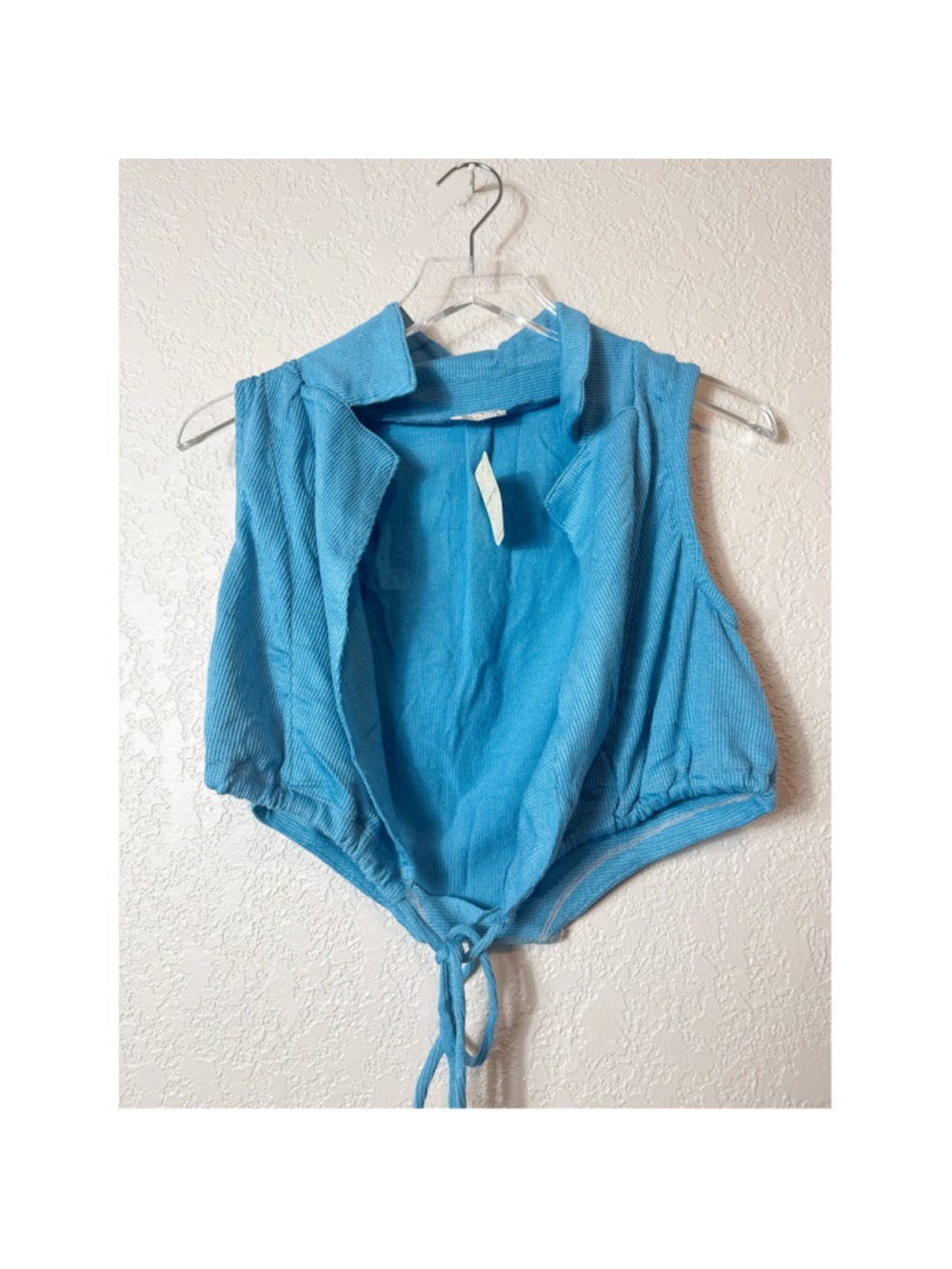 NWT Free People Sunday Funday Set Blue XS Wide Leg Wrap Crop Matching Set - Picture 3 of 4